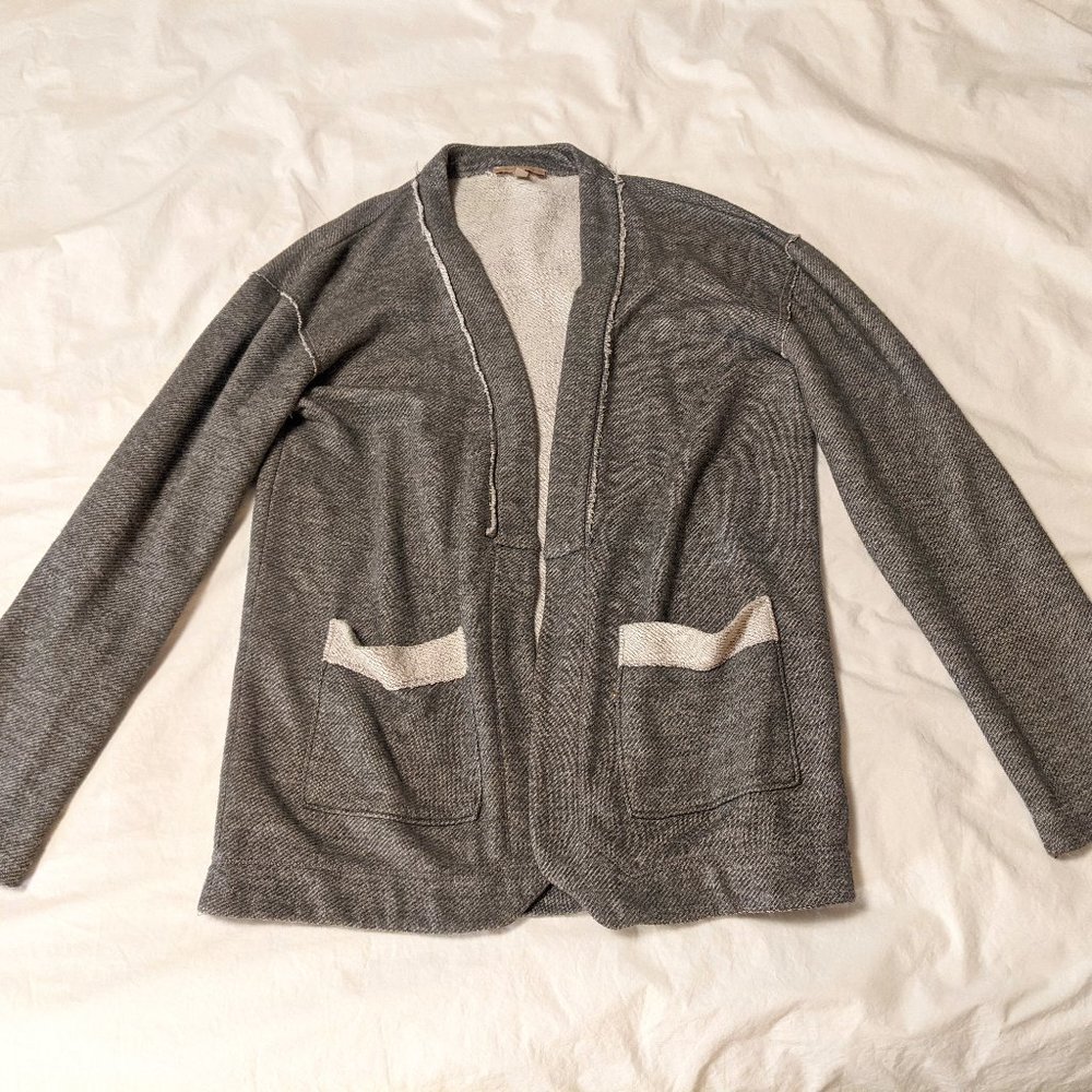 Anthropologie Bourdeaux Grey French Terry Cardigan